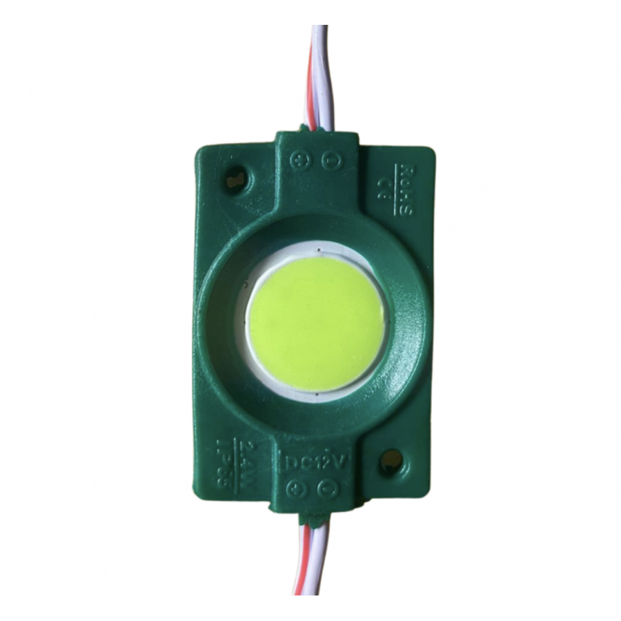 Modul LED COB 9 LED-uri 2.4W, Verde, IP65, 12V