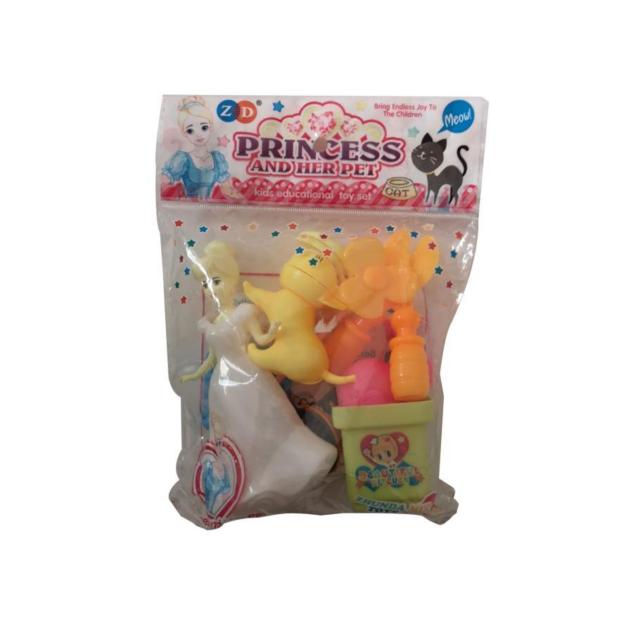 Set Jucării din Plastic Prințesa și Pisicuța, Plastic, 9 Piese