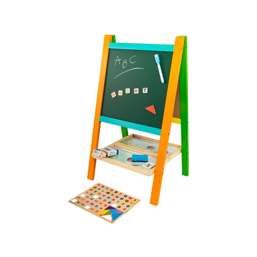 Tablă Școlară Educativă Multifuncțională, 12 Crete Colorate, Lemn