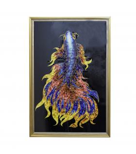 Tablou Pește Multicolor, 43x33 cm / 61x41 cm, Ramă Aurie/Ramă Bronz - 43*33 cm, Auriu