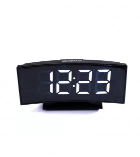 Ceas Electronic cu Alarmă, Afișaj LED, Negru cu Afișaj Alb/Verde - Negru-alb