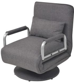 Scaun pivotant și canapea extensibilă, gri închis, textil