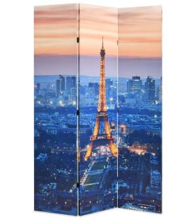 Paravan de cameră pliabil, 120 x 170 cm, Parisul noaptea