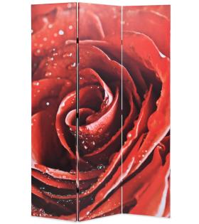Paravan de cameră pliabil, 120 x 170 cm, trandafir roșu