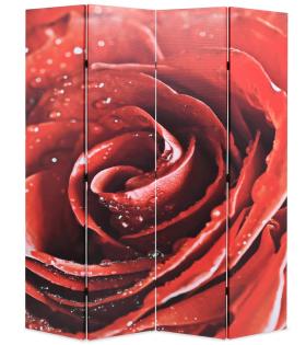Paravan de cameră pliabil, 160 x 170 cm, trandafir roșu