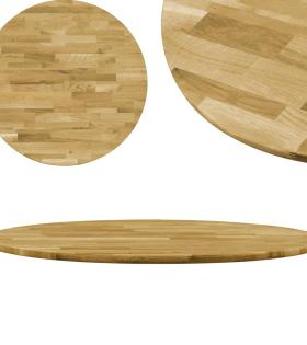 Blat de masă, lemn masiv de stejar, rotund, 23 mm, 400 mm