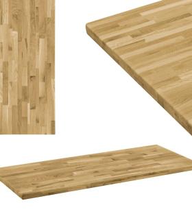 Blat masă, lemn masiv de stejar, dreptunghiular, 44mm 140x60cm
