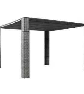 Pavilion cu acoperiș, gri/antracit, 300x300x200 cm, poliratan