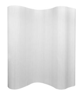 Paravan de cameră, alb, 250 x 165 cm, bambus