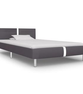 Cadru de pat, gri, 90 x 200 cm, piele ecologică