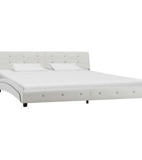 Cadru de pat, alb, 180 x 200 cm, piele ecologică