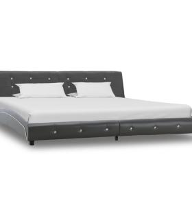 Cadru de pat, gri, 180 x 200 cm, piele ecologică