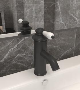Robinet chiuvetă de baie, gri, 130x180 mm