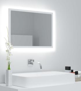 Oglindă de baie cu LED, alb, 60x8,5x37 cm, PAL
