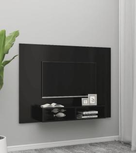 Comodă TV de perete, negru, 135x23,5x90 cm, PAL