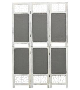Paravan de cameră cu 3 panouri, gri, 105x165 cm, textil