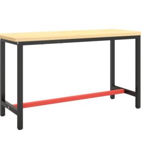 Cadru banc de lucru, negru mat/roșu mat, 140x50x79 cm, metal
