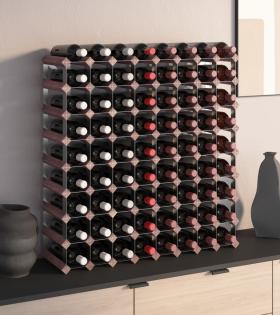 Suport sticle de vin, 72 sticle, maro, lemn masiv de pin