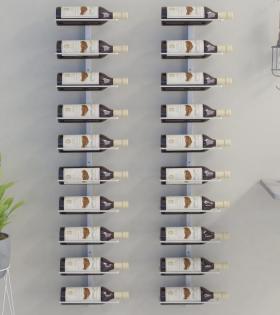 Suport sticle de vin, de perete, 10 sticle, 2 buc., alb, metal