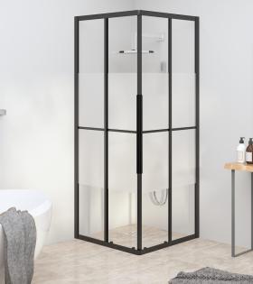 Cabină de duș, negru, 70x70x180 cm, ESG semi-mată