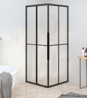 Cabină de duș, negru, 70x70x180 cm, ESG mat