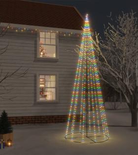 Brad de Crăciun conic, 732 LED-uri, multicolor, 160x500 cm