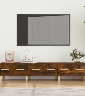 Comodă TV, stejar fumuriu, 150x34,5x30 cm, lemn compozit