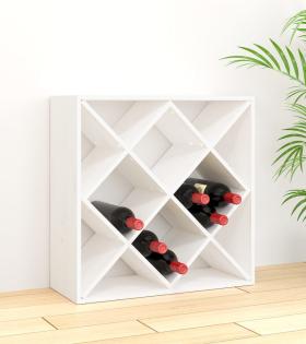 Dulap de vinuri, alb, 62x25x62 cm, lemn masiv de pin
