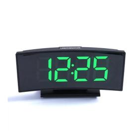 Ceas Electronic cu Alarmă, Afișaj LED, Negru cu Afișaj Alb/Verde - Negru-verde
