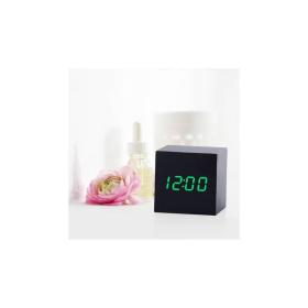 Ceas Electronic cu Alarmă, Afișaj LED, Negru cu Afișaj Alb/Verde/Roșu - Negru-verde