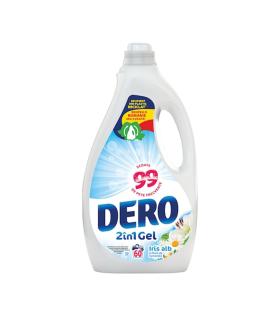 Detergent Lichid DERO 2 în 1, 3L, 60 Spălări, Aromă Iris Alb și Flori de Romaniță