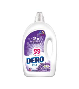Detergent Lichid DERO 2 în 1, 3L, 60 Spălări, Aromă Levănțică și Iasomie