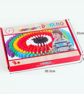 Joc tip Domino, 600 Piese, Multicolor, Lemn
