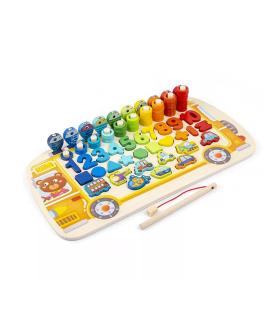 Joc Puzzle Educativ cu Vehicule, Lemn și Plastic, 3 Ani+, Multicolor