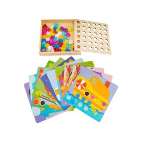 Joc tip Puzzle cu 11 Carduri și 50 de Piese Multicolore, Lemn, Plastic și Carton