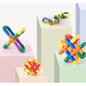 Joc tip Puzzle Construcția Pieselor Multicolore, 120 Piese, ABS