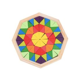Joc tip Puzzle Cubism Multicolor, 72 Piese, Lemn