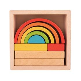 Joc tip Puzzle Curcubeul Fermecat, 10 Piese, Multicolor, Lemn