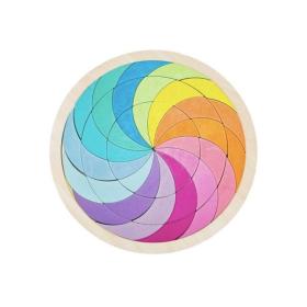 Joc tip Puzzle Mandala Multicoloră, 45 Piese, Lemn