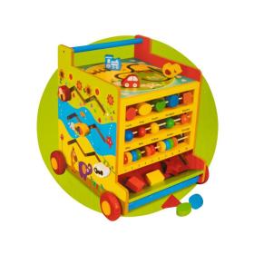 Jucărie de Construit Educativă Montessori Multifuncțională, Multicolor, 35 Piese, Lemn și Plastic