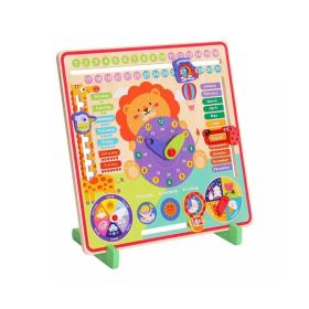 Jucărie Educativă cu Calendar și Ceas, 3 Ani+, Lemn