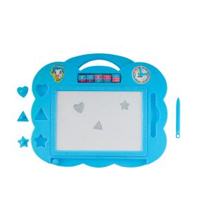 Jucărie Educativă tip Tăbliță de Scris cu Calcule și Forme Geometrice, 5 Piese, Albastru, Plastic