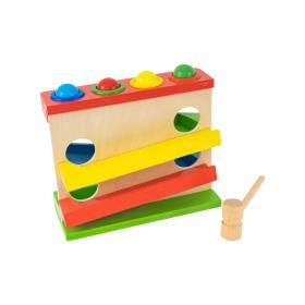 Jucărie tip Biluțele Săritoare Multicolore, 6 Piese, Lemn