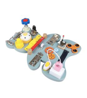 Jucărie tip  Ursulețului Montessori Multifuncțional, Multicolor, Lemn și Plastic