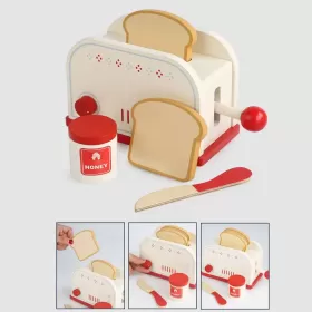 Jucarie Toaster din Lemn cu Accesorii White Wood
