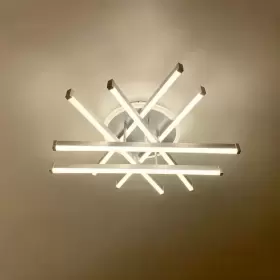 Lustra LED cu Telecomanda Drake 188W Dimabila Alb Argintiu