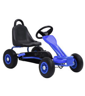 Mașinuță Kart cu Pedale și Roți Pneumatice, Albastru