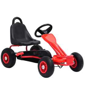 Mașinuță Kart cu Roți Pneumatice cu Pedale, Roșu