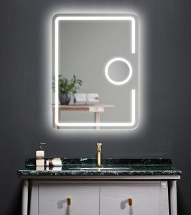 Oglindă LED Touch cu Funcție Dezaburire, Lupă Cosmetică, Smack, 80x60cm