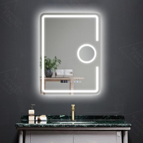 Oglinda LED Senzor Fortuna, cu functie Dezaburire si lupa Cosmetica, 60x80 cm, colectia Marcello Funghi